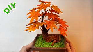 Famous DIY | How to Make a Mini Red Maple Tree with Chenille Stems #chenillestems #diy Wealth