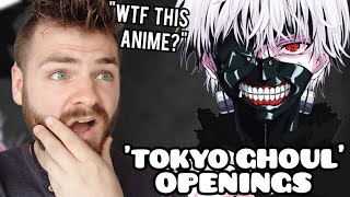 First Time Reacting to "TOKYO GHOUL Openings (1-4)" | Non Anime Fan!