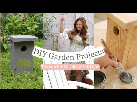 Garden DIYs, how to make a teacup bird feeder & a simple bird nesting box