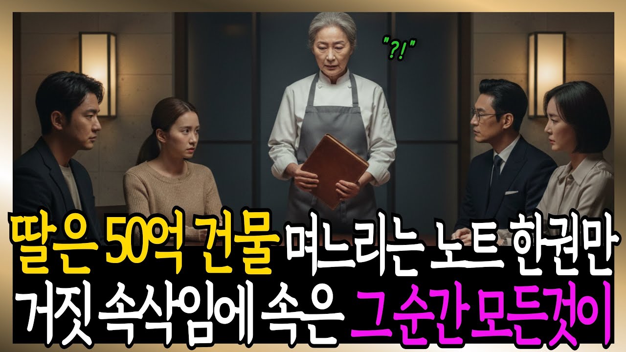 딸에게는 전재산을 주고 며느리에게는 노트 한 권만 준 시어머니, 거짓 속삭임에 속은 그 순간 모든 것이... | 시니어사연 | 노후사연 | 사연라디오 | 오디오북 | 감동사연