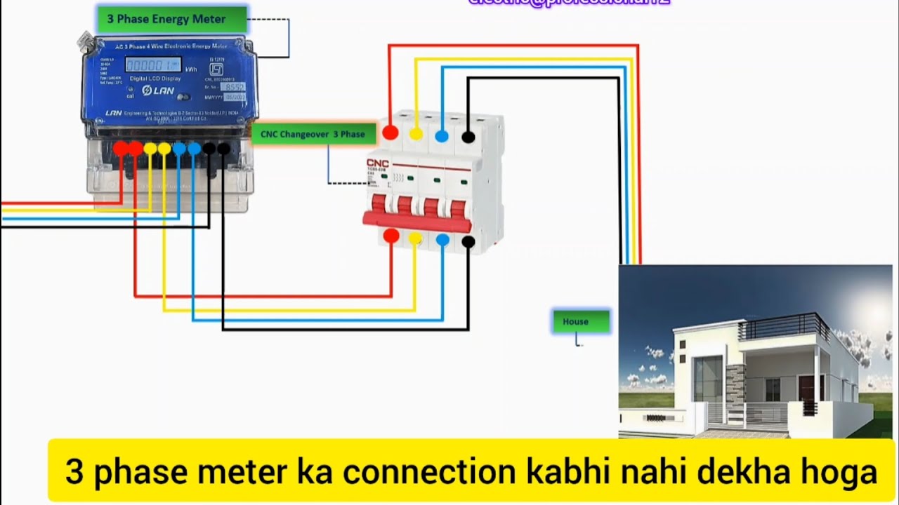 3 phase energy meter connection aise Kare‼️8 pole energy meter ...