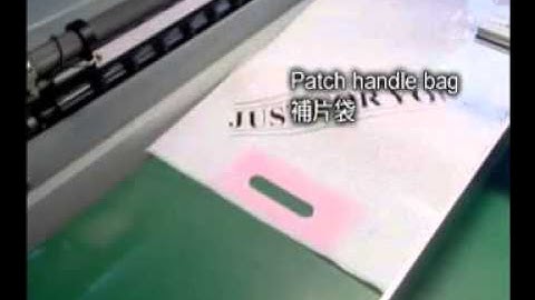 4 in 1 soft loop, patch handle, die cut, draw tape side sealing bags making machine(MSLPPD-32S).wmv