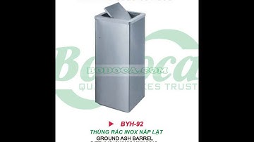 Thùng rác inox nắp lật, thùng rác inox gạt tàn giá rẻ