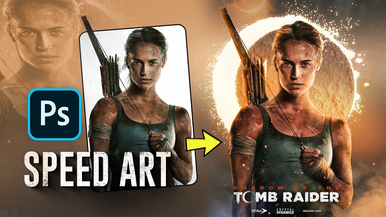 I created Tomb Raider Poster in Photoshop! - YouTube