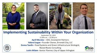 2021 Sustainability Conference - Implementing Sustainability within your Organization (Panel)