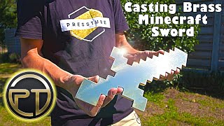 Casting a BRASS MINECRAFT SWORD with SHELL CASINGS - MY MOST DETAILED CASTING PROJECT EVER !
