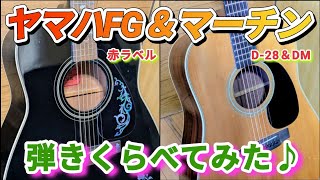 アコギ弾き比べ♪ヤマハFG vs マーチンD-28&DM!