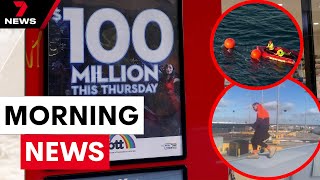 Lotto winner mystery, passenger arrested & a suspenseful rescue |7NEWS