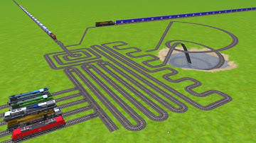 AI RAILS PASSING FROM SQUARE ZIG ZAG RAILROAD TRACKS RISKY RAILROAD TRACKS/ train wold5 