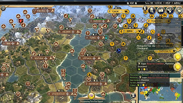 Civ 5 | 43 AI Only World Domination | Episode 13 - City Snipe of the Century