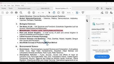 General Science and Ability Syllabus for CSS