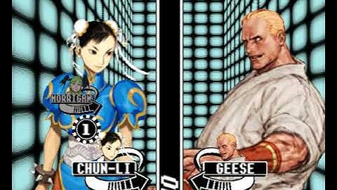 Morrigan and Chun li vs Geese (Capcom vs SNK  - Naomi)