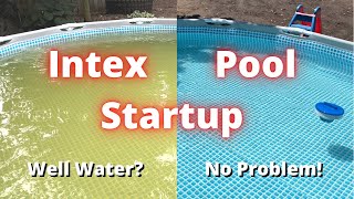 Intex Pool Chemical Startup. Well water to crystal clear!