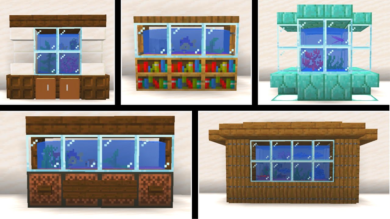 Minecraft: 5 Fish Tank Building Designs - YouTube