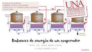 Balance de energía en un evaporador (UNA, 16-11-2021)