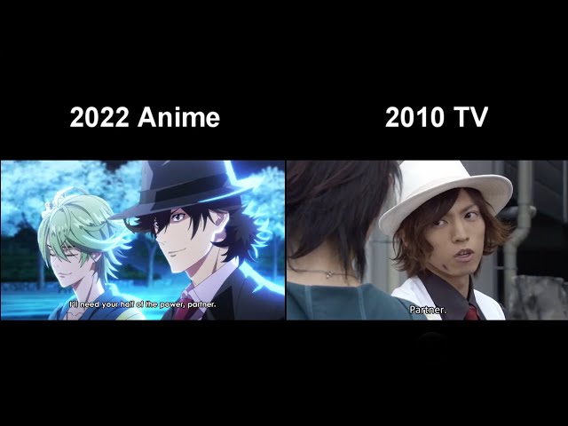 Kamen Rider W anime【Fuuto Pi 】ep2 Comparison 2022 Anime VS 2010 TV - (What if CV change to orignal) class=