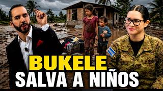 Bukele apoya a estudiantes afectados por las lluvias,  niños lloran por el presidente
