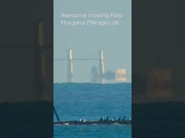 Moving Fata Morgana (Mirage) #mirages #fatamorgana #mirage #ocean #ships #shipspotter #sea class=