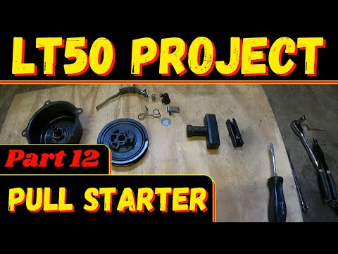 SUZUKI LT50 How to replace repair pull cord and rebuild pull starter assembly LT 50 PROJECT PART 12