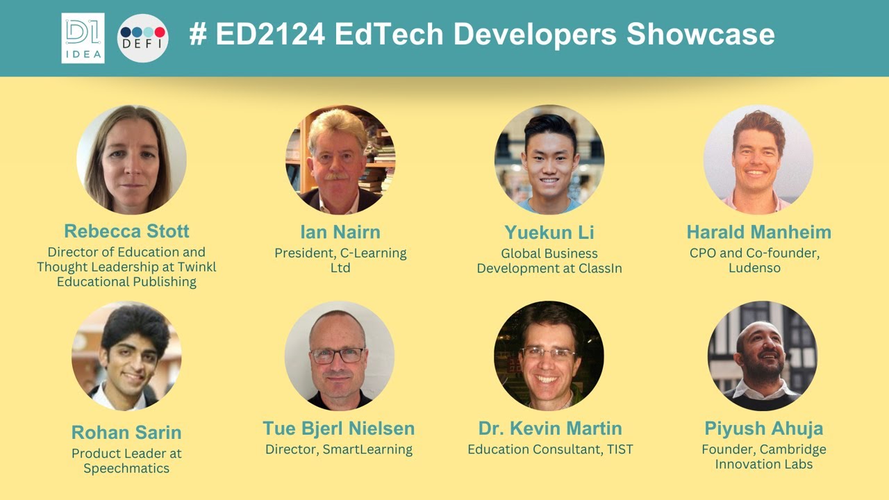 EdTech Developers’ showcase panel: 5 minute presentations - YouTube
