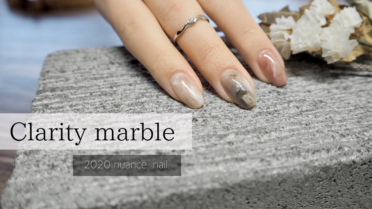 [nail]2020  自爪を生かした　垢抜け 艶マーブルのつくりかた。