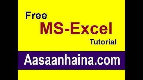 Free Learn MS-Excel 2010 Data form in excel in HIndi By Aasaan Haina