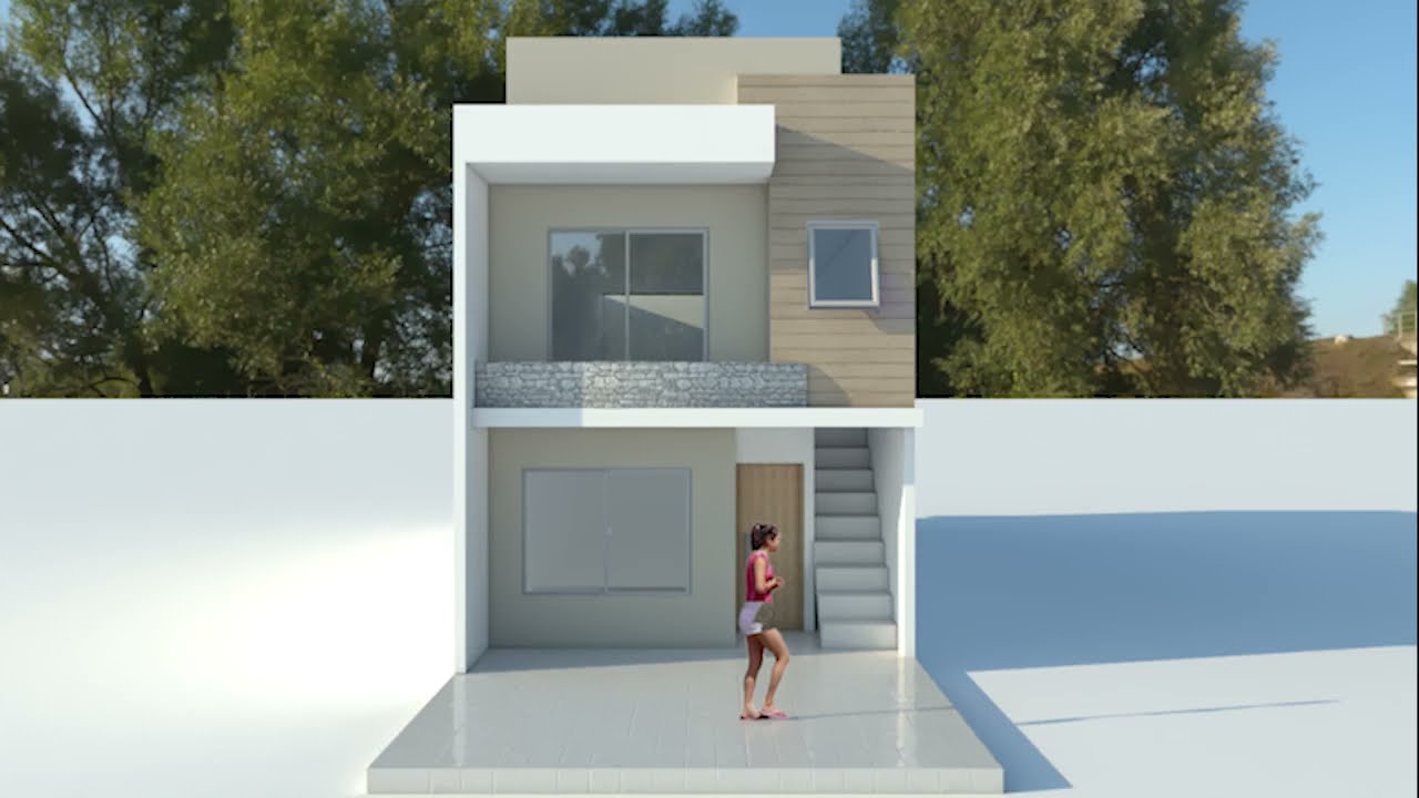 Fachada de dos niveles sencilla (Sketchup & Vray 4.2) 2021