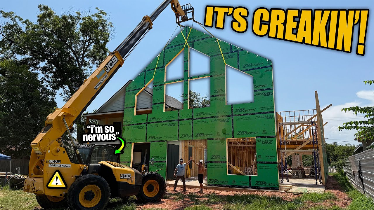 INSANE WALL LIFT  - This Video Will Stress You Out! - DIY Dream Home Ep. 18