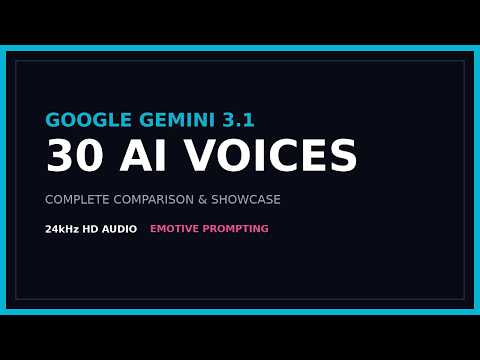 Google Gemini 3.1 Flash Text-to-Speech: Full Showcase of All 30 Prebuilt Voices