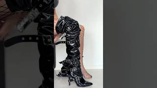 Latex Over The Knee High Heel Boots #boots #heels #highheels