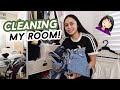 CLEANING MY ROOM! + Declutter Makeup & Closet | ThatsBella