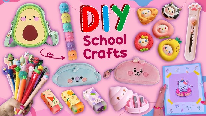 20 DIY PINK CRAFTS - PINK SCHOOL SUPPLIES - DECORATION and more… #pink 