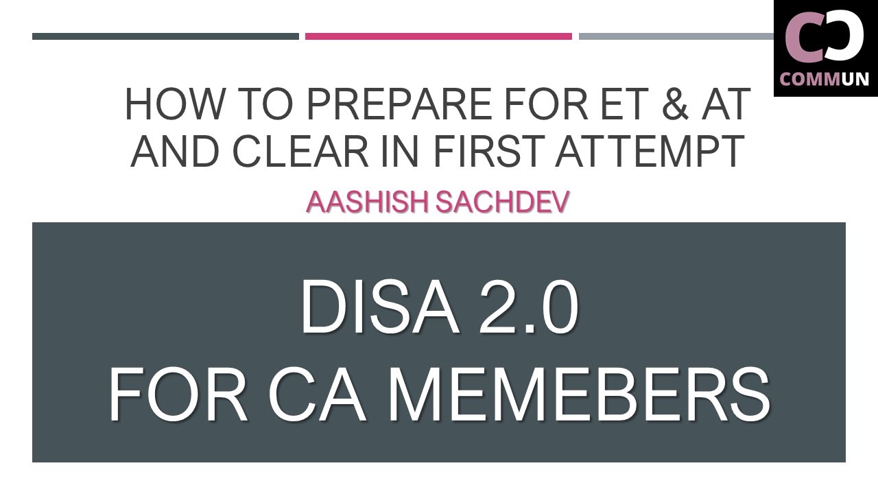 DISA Course - CA Members - How to clear ET & AT in First Attempt? - YouTube