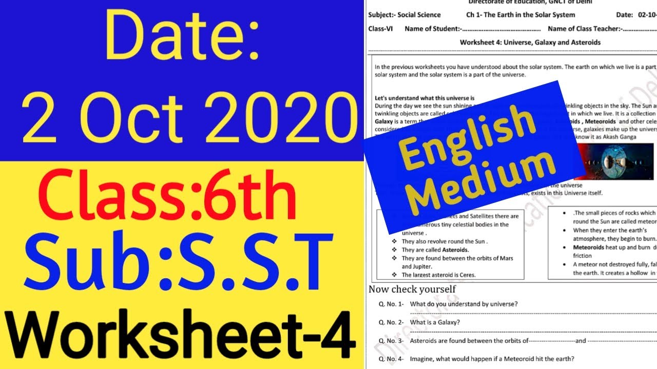 worksheet 4 class 6 sst 2 oct 2020 english medium friday sst worksheet 4 class 6 social science youtube