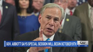Gov. Abbott calls third special session to begin Oct. 9