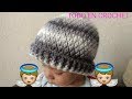 Gorro para hombre a crochet (punto lluvia a crochet) ganchillo