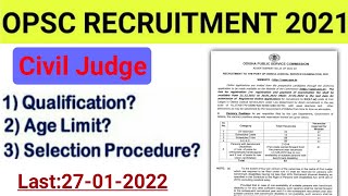 Odisha Judicial Service 2021 | Odisha Judicial Service Recruitment 2021 | OPSC | Post 53 | HINDI