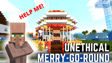 How to BUILD a NON ETHICAL MINECRAFT MERRY-GO-ROUND Tutorial FAST - ENSLAVING VILLAGERS 101