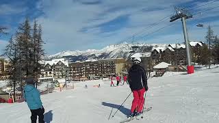 Risoul skiing December 2017 Vallon vert piste