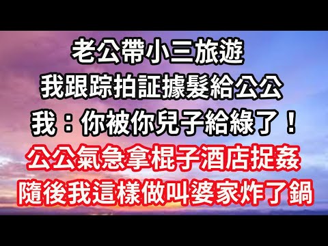 老公帶小三旅遊，我跟踪拍証據髮給公公，我：你被你兒子給綠了！公公氣急拿棍子酒店捉姦，隨後我這樣做叫婆家炸了鍋#心靈回收站