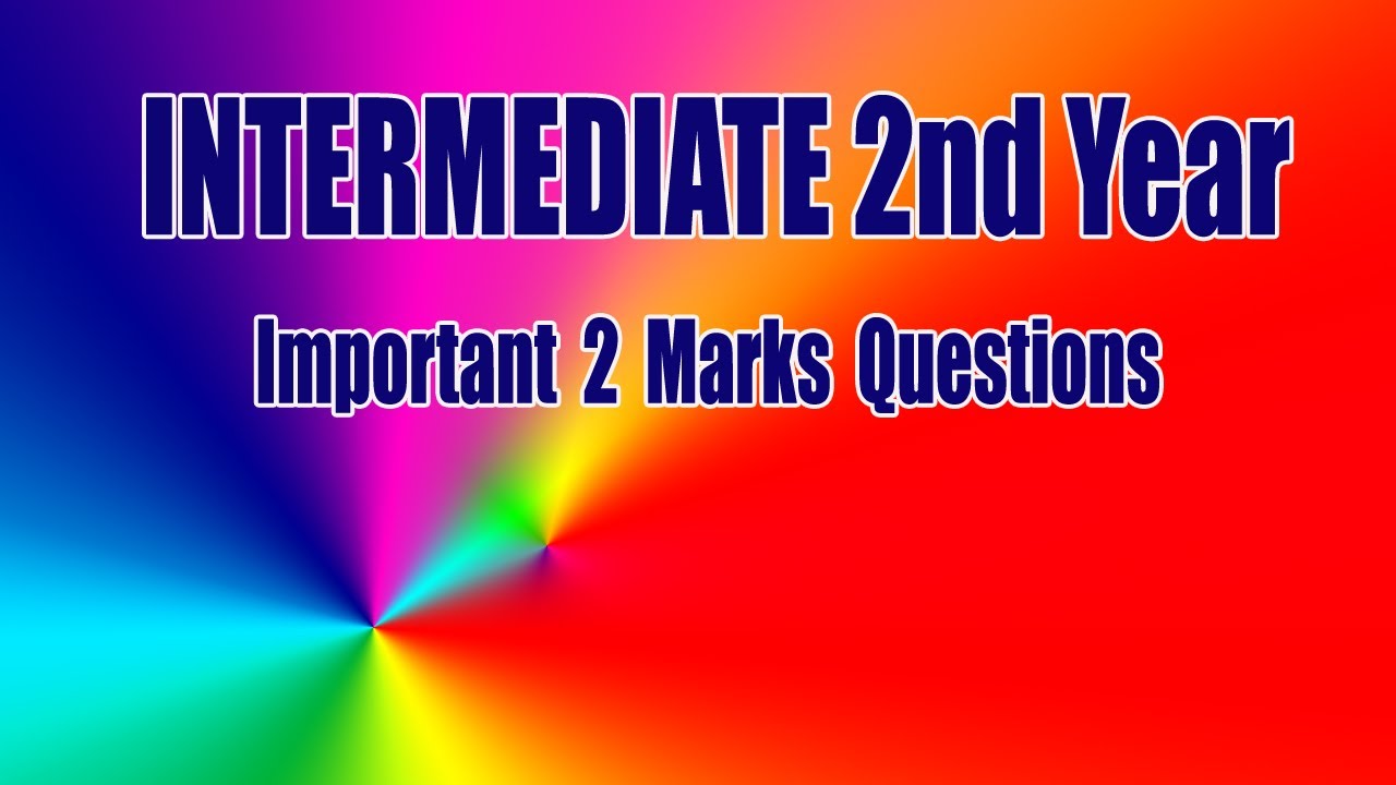 INTERMEDIATE 2nd YEAR ECONOMICS  2 MARKS QUEESTIONS T/M// ECONOMICS ONLINE CLASSES//