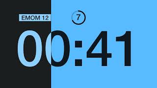 12 Minute EMOM Timer | 12 x 1 Minute Rounds | Sky Midnight | Home Gym Workout Timer