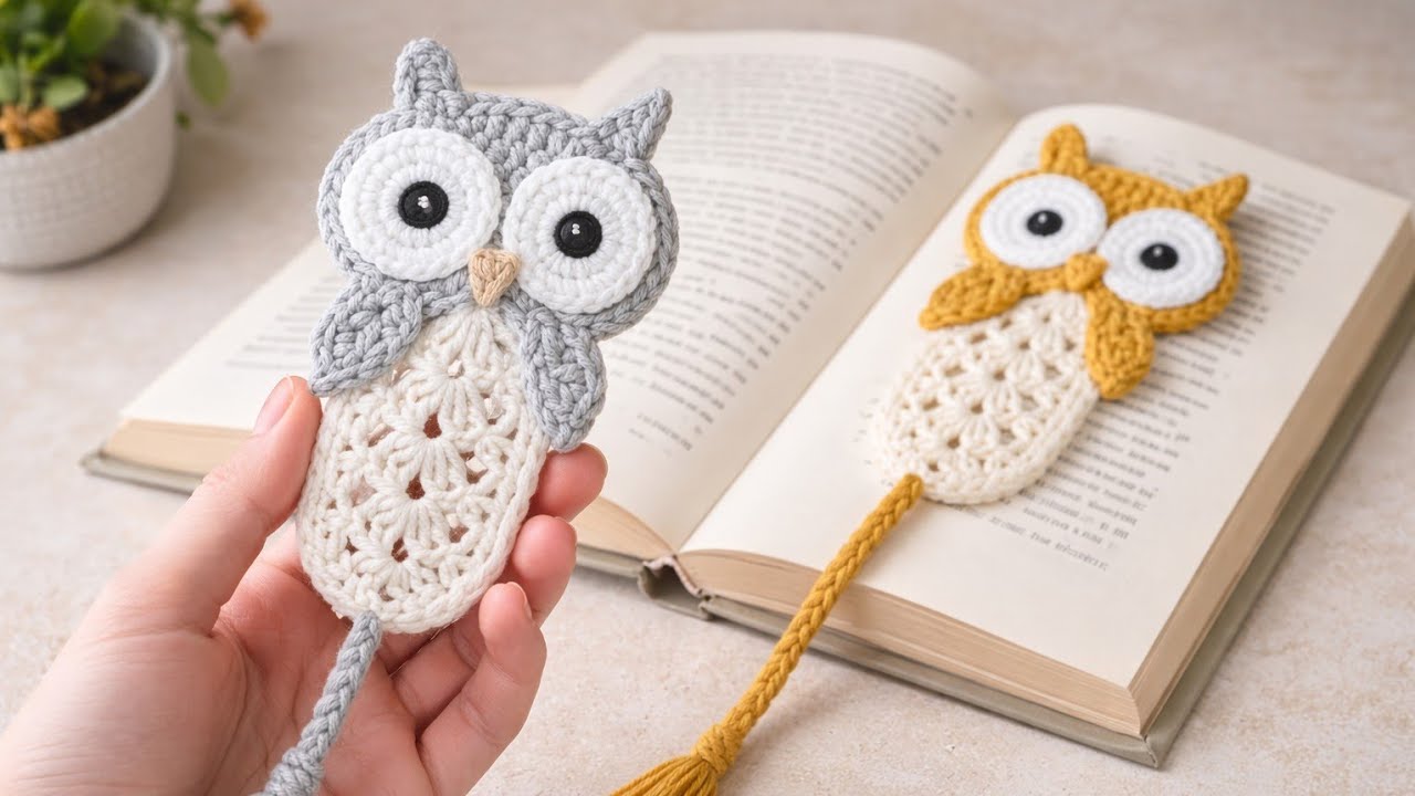 CROCHET for Beginners💯👉 Easy Crochet Owl Bookmark Pattern step by step ✨