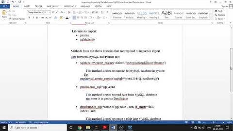 Importing Exporting Data between MySQL database and Pandas