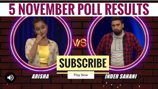 Flipkart Sabse Funny Kaun Poll Results | Inder Sahani vs Arisha | 5 November 2020