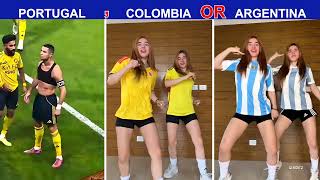 PORTUGAL,COLOMBIA AND PORTUGAL WORLD CUP SONG DANCE BATTLE #football #edit #trending #fyp