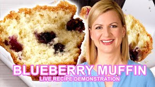 Professional Baker Teaches You How To Make BLUEBERRY MUFFINS LIVE!