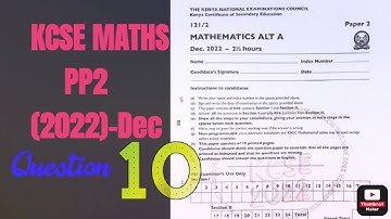 QN.10 | KCSE MATHS PP2 2022 | Circles