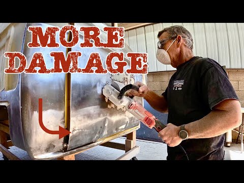 Peeling back the layers to find more damage / 1957 GMC paint stripping / DIY bodywork