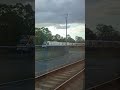 Train Racing Tram Out of Helensvale  #train #railway #trainspotting #queensland#goldcoast#australia